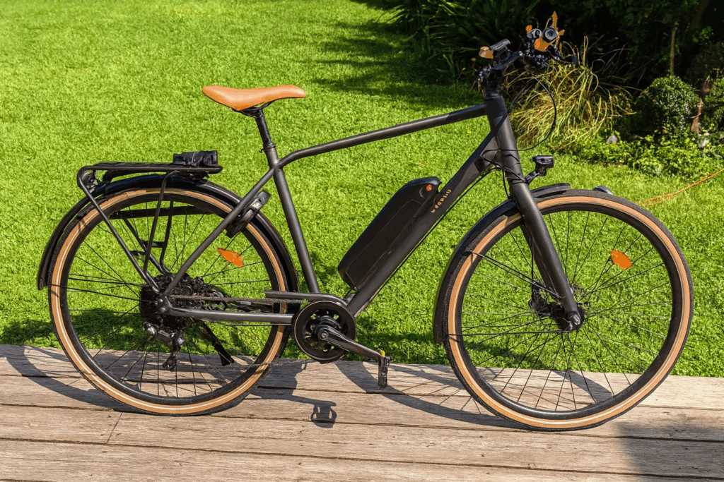 Vélo équipé d'un kit électrique